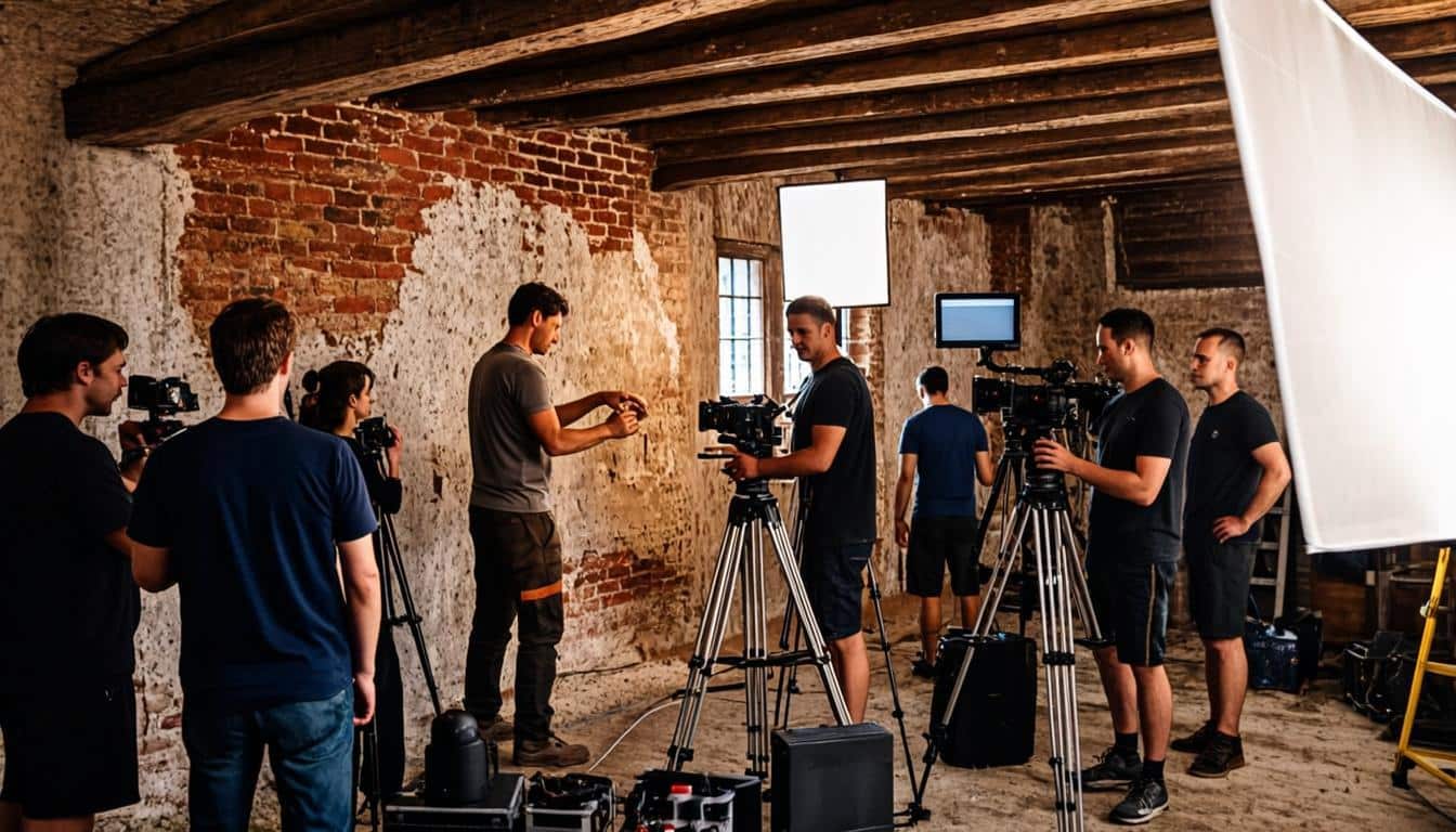 Brett Waterman filming restoration show