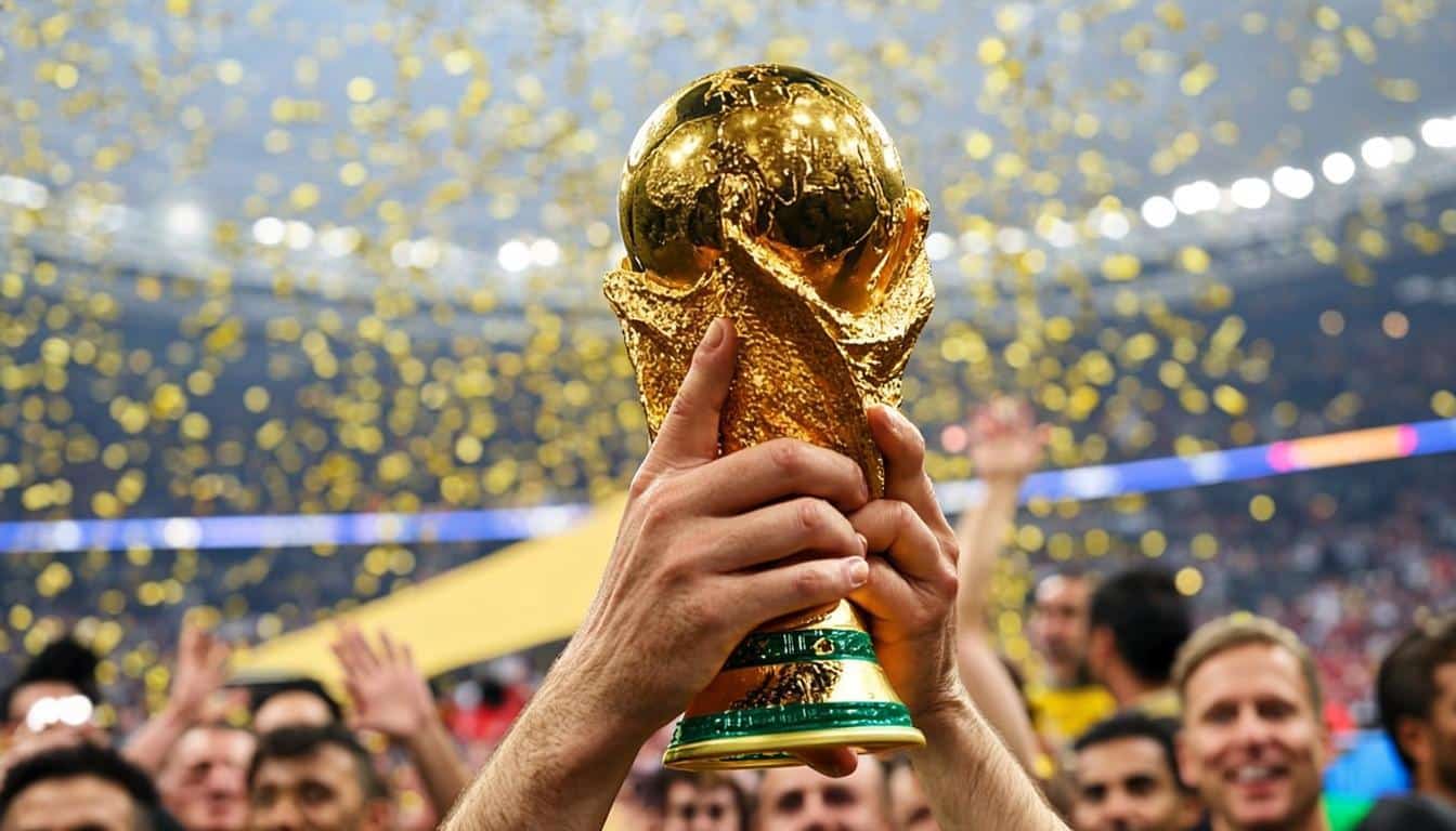 Football World Cup trophy championship celebration