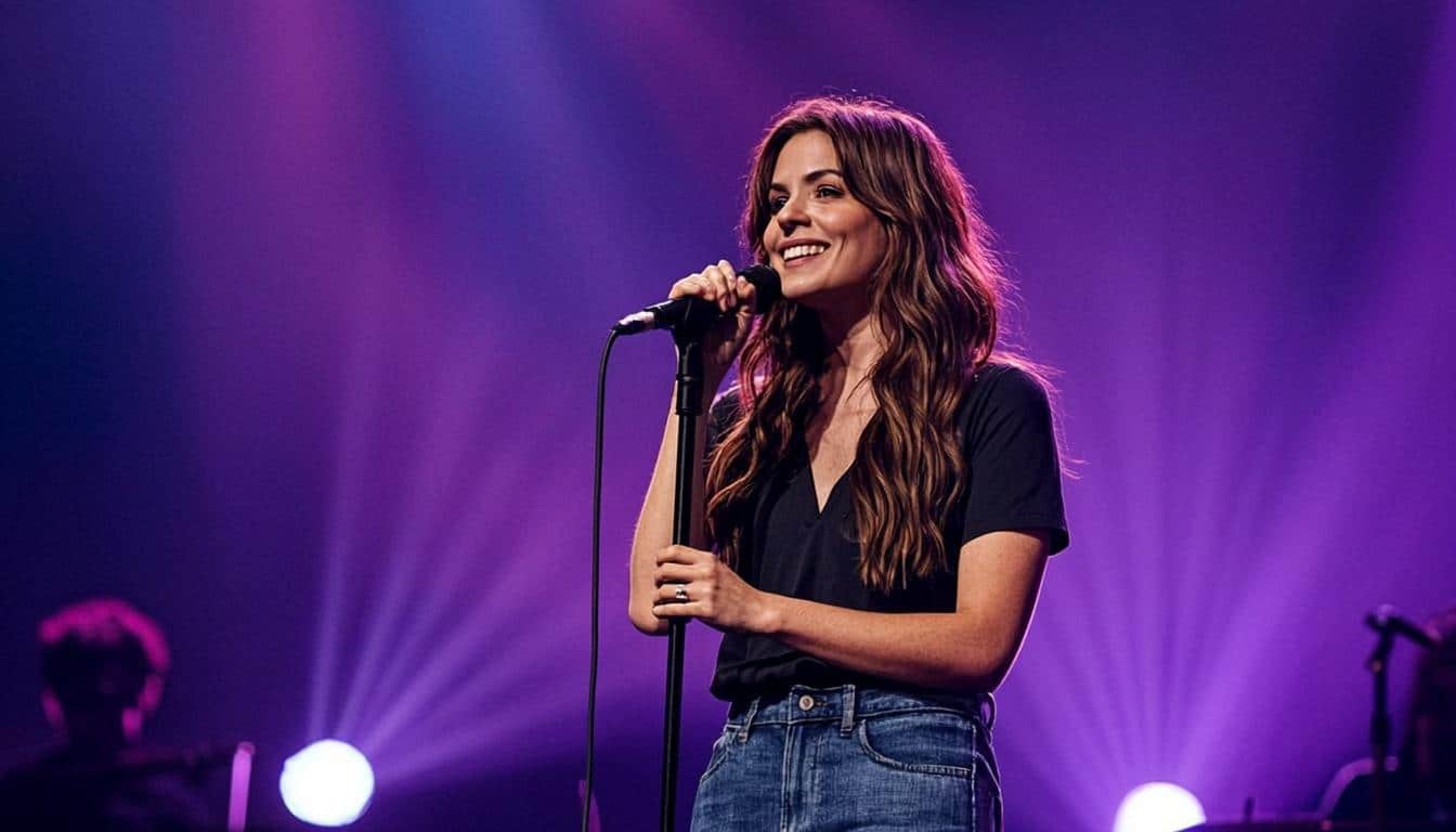 Gracie Abrams performing live on stage