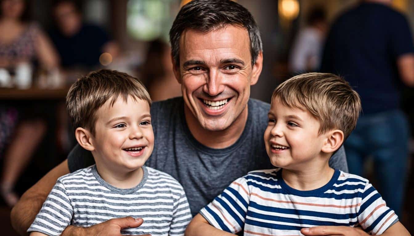 Jeff Dunham with his twin boys