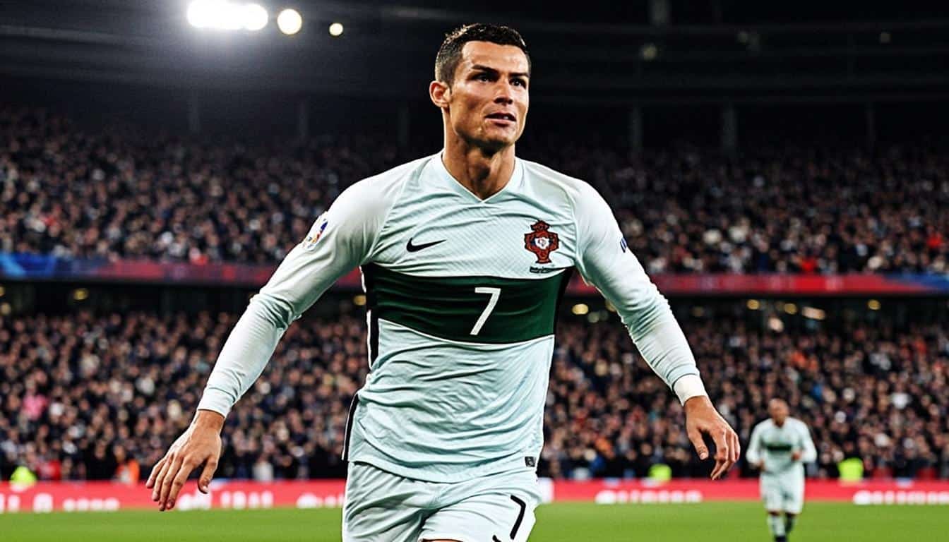 Cristiano Ronaldo Jr on the football pitch