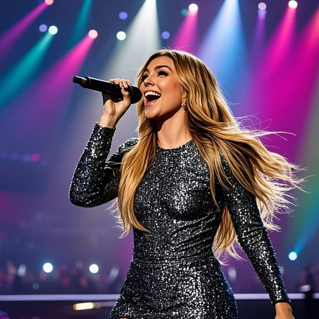 Sabrina Carpenter performing live on stage