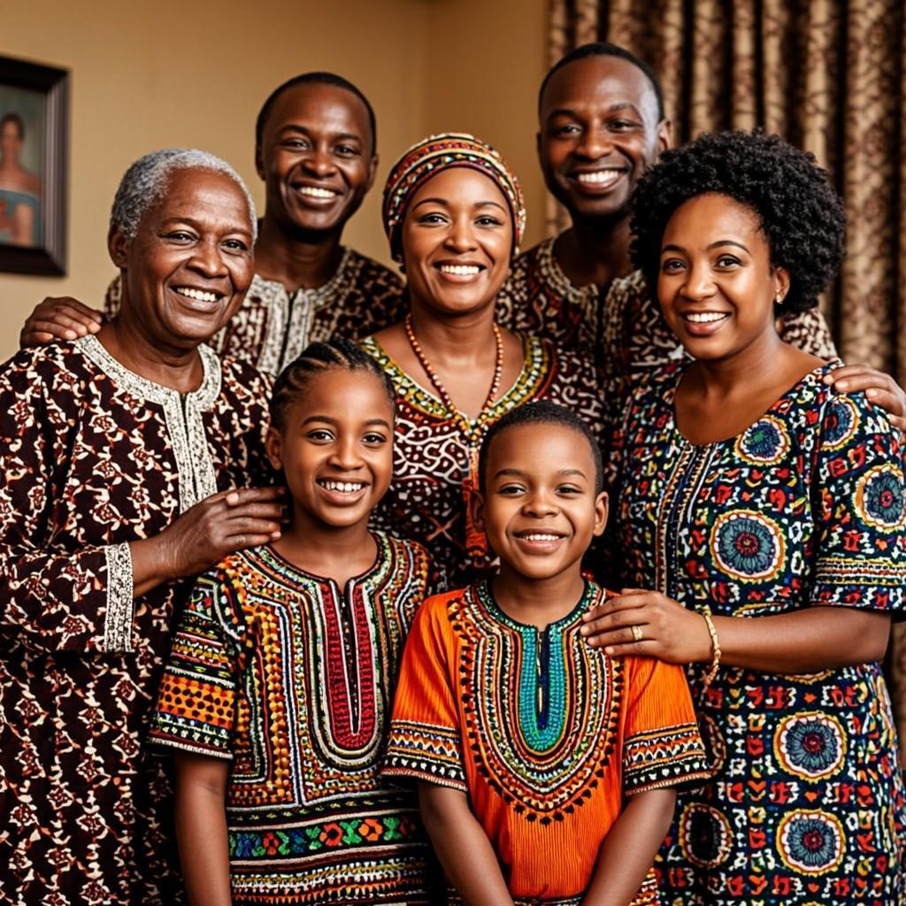 Multigenerational African diaspora family gathering