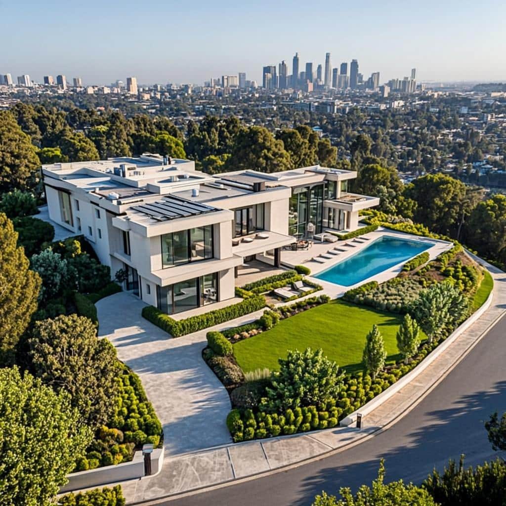 Dwayne Johnson Beverly Park mansion aerial view