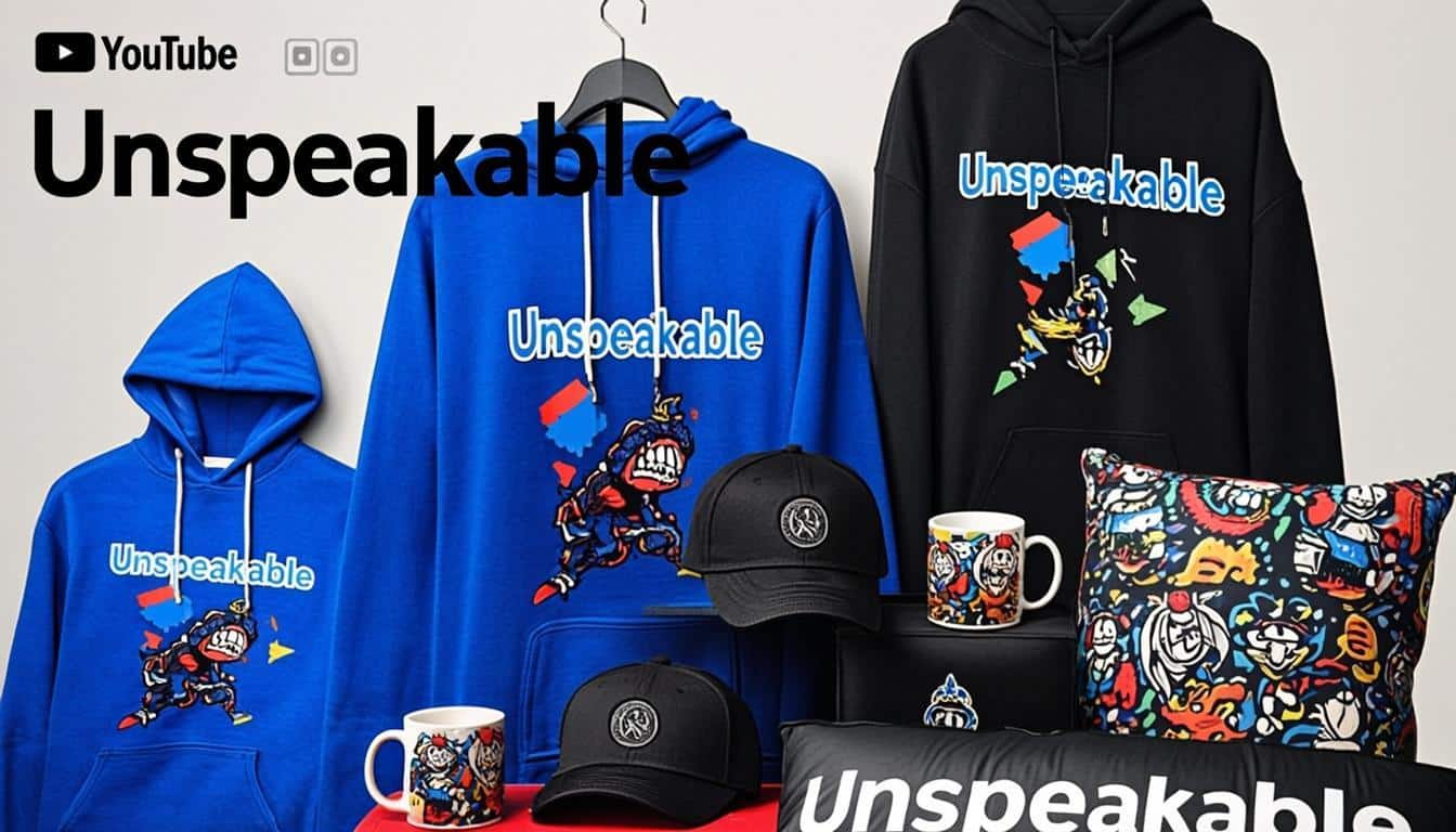 Unspeakable gaming merchandise and brand equity products