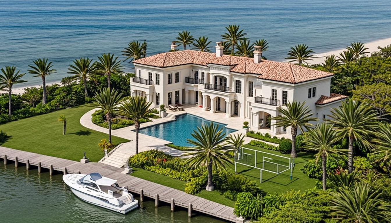 Luxury waterfront mansion estate in Jupiter Island Florida where Yvette Prieto and Michael Jordan reside